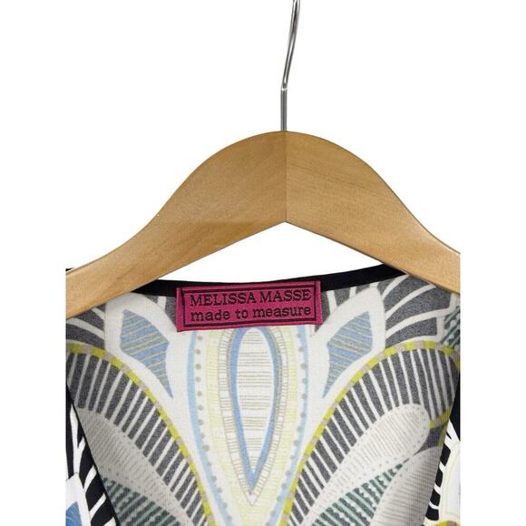 Melissa Masse Multicolor Faux Wrap Style Stretch Slinky Maxi Dress Womens M? - Picture 2 of 6